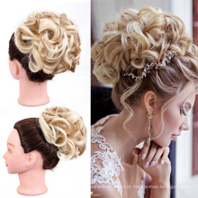 Prato Curly Prato Chignon Bun extensão em peça de cabelo